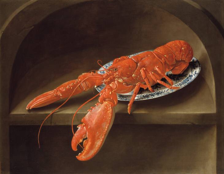 Image: 11. Charles Collins c.1680-1744. 
Lobster on a Delft Dish, 1738. 
Tate. 